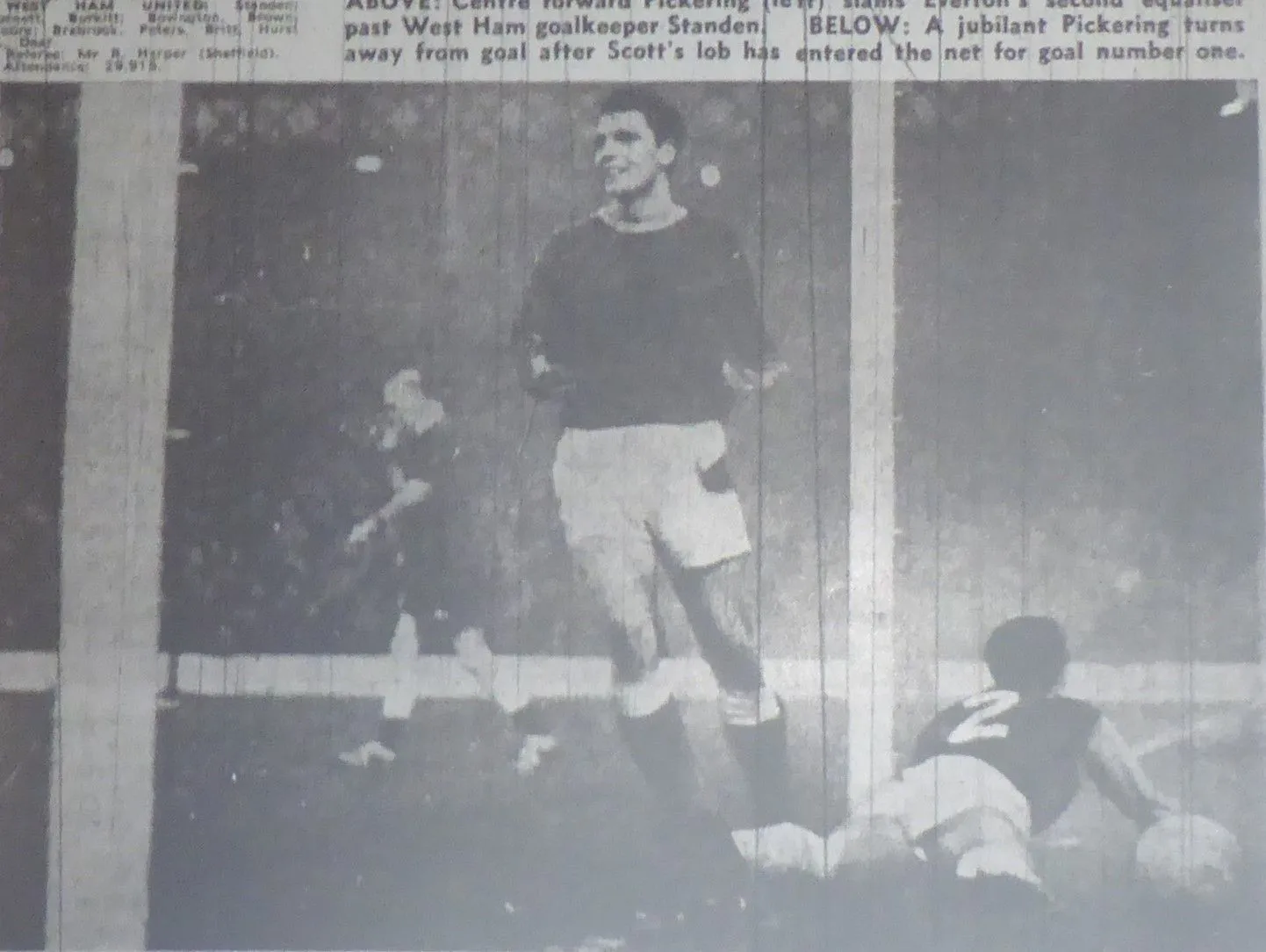 1132 11.01.66 Scott v West Ham (H) A jubulant Fred Pickering turns away after Alex Scott had ...webp