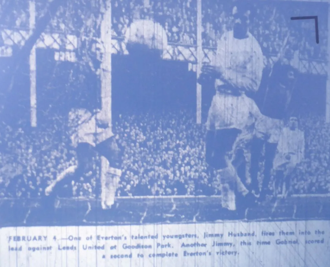 1229 04.02.67 Husband v Leeds (H) Gary Sprake & Paul Reaney look on as Jimmy Husband celebrat...webp