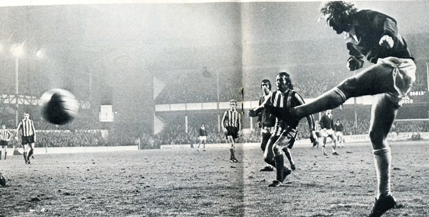 1884 06.01.73 Connolly v Stoke (H) FIRST IN SEQUENCE -  John Connolly cracks in a left foot v...webp