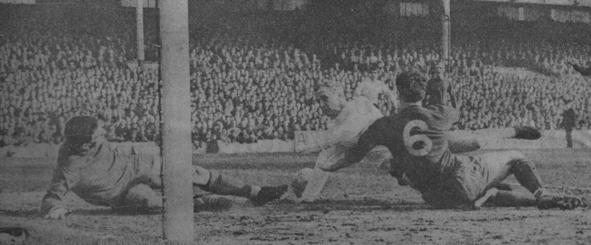 744 05.03.66 Young v Coventry (H) FA CUP  Alex Young stabs the ball past the outstretched leg...webp