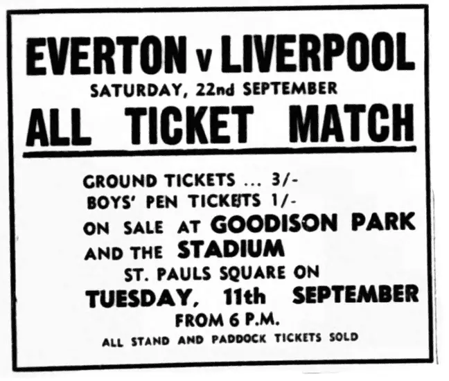 Advert September 4 1962 echo Everton v Liverpool.webp